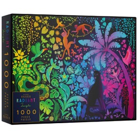 Elena Essex Jigsaw Puzzles - Radiant Jungle | Puzzle 1000 Pieces | Puzzles for Adults | Animal Bird Rainbow Gradient Puzzle | Adult Puzzles Size 28x20 inches