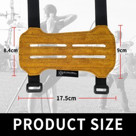 Premium Leather Archery Arm Guard Forearm Guard with Adjustable Velcro Strap,19cm Protective arm guard for both adults and kids for shooting & hunting