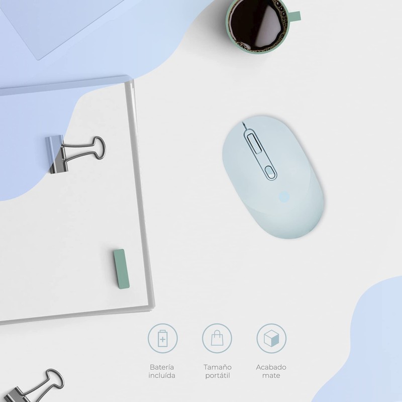 TECHZONE Mouse Inalámbrico con Click Silencioso 4 Botones Tecnología USB