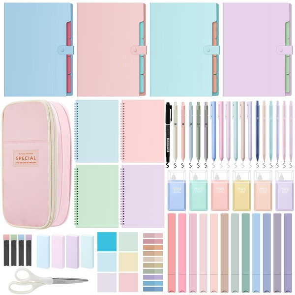 Geyoga 61 Pcs Aesthetics School Supplies, Pencil Case Mechanical Pencil