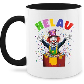 Tasse Tassen 325ml - & - Helau Clown Kostüm Karneval I Fasching Clown lustig I Clownkostüme I Clowns Kostüm I Clownskostüm Fasnacht I Fastnacht - 325 ml - Schwarz - karnevalstasse fasching-
