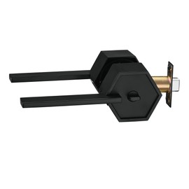 Berlin Modisch Zero Gravity Metro Series Privacy Lever Door Handle Easy to Open Locking Lever Set [for Bedroom or Bathroom] Reversible Heavy Duty – Iron Black Finish