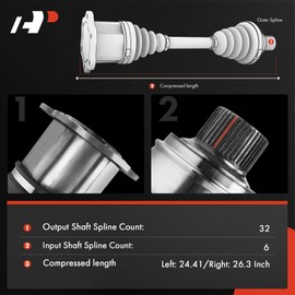 A-Premium Pair (2) Rear Driver and Passenger Side CV Axle Shaft Assembly Compatible with Infiniti G25 2011-2012, G35 2007-2008, Q60 2014-2015, G37 2009-2013, Q40 2015 & Nissan 370Z 2009-2020