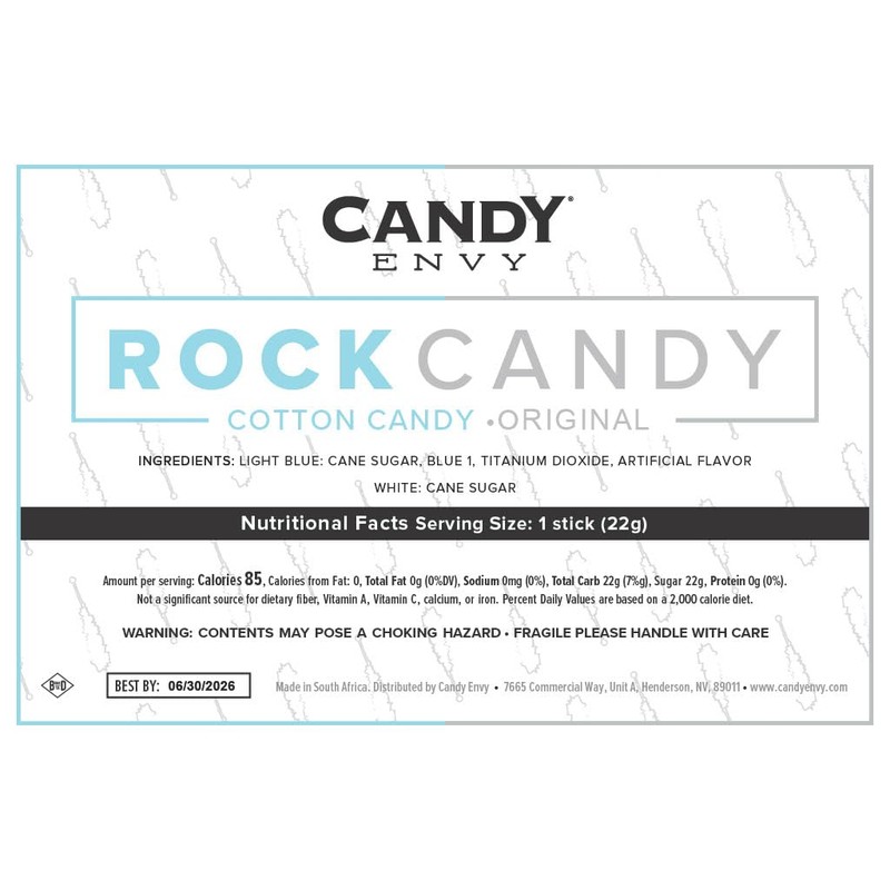 Candy Envy - Light Blue and White Rock Candy Sugar