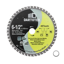 165mm TCT Saw Blades, 48 Teeth Metal Cutting Disc Tungsten Carbide Tipped Circular Saw for Iron, Stainless Steel, Nickel, Titanium, Ferrous Metals, and Steel Pipe