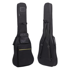 PPOPPO 39 40 Inch Electric Guitar Gig Bag, 0.35" Thick Padded Oxford Fabric, Waterproof & Shockproof Gig Bag, Multi-Pocket Design with Shoulder Straps & Side Handle​, Sleek Black Design