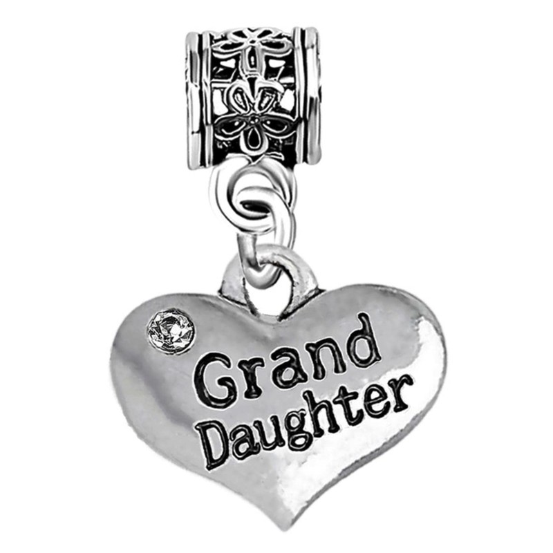 Granddaughter Silver Starter Charm Bracelet with Pendant and Gift Box