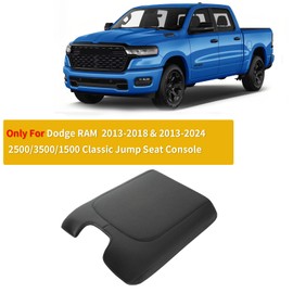 GIANT PANDA Custom Fit Console Cover for 2013-2018 Ram 1500 & 2013-2024 Ram 2500/3500/1500 Classic Model Jump Seat Console - Neoprene Armrest Center Cover - Full Protection - Black