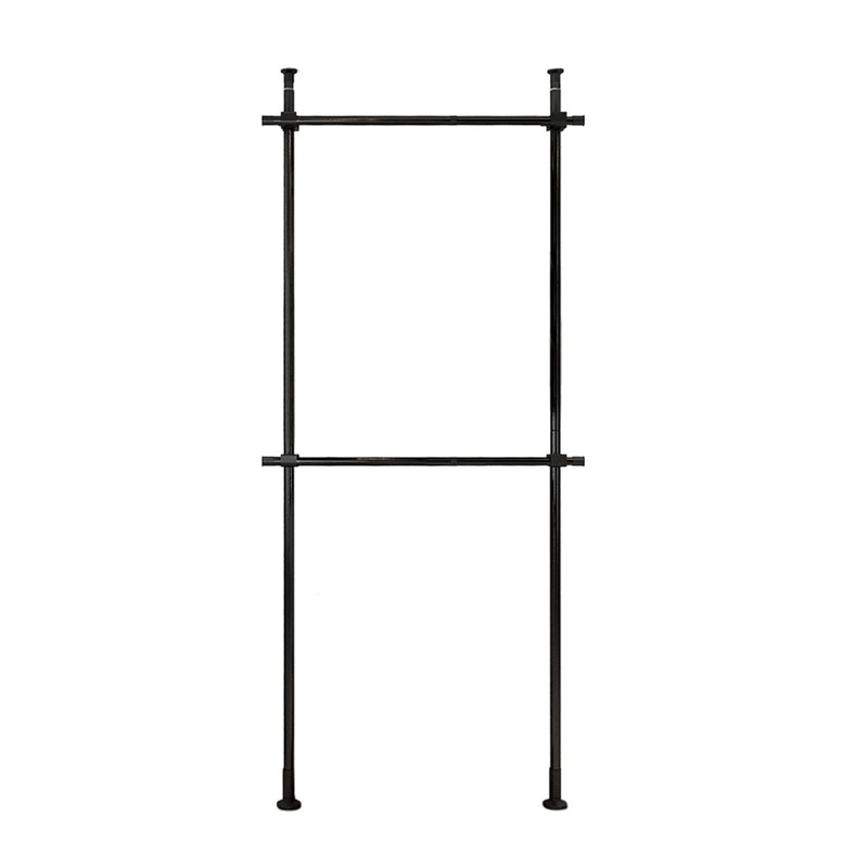 Industrial Pipe Clothes Rack, 2 Tier Clothing Rack with Shelves,