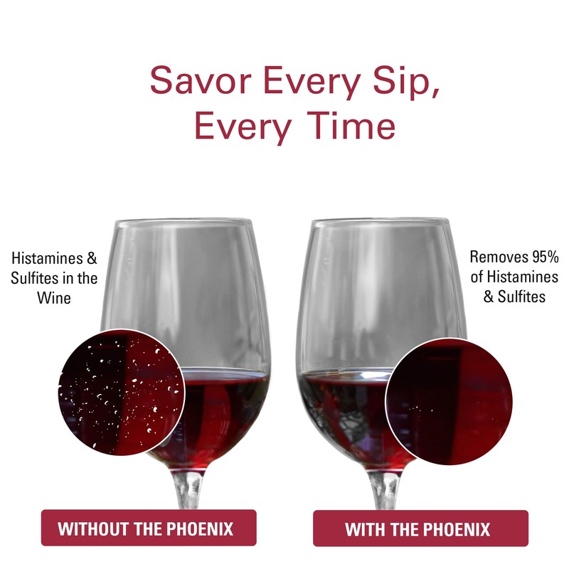 PureWine Phoenix Wine Aerator Pourer Spout - Removes Histamines &