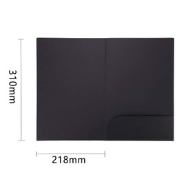Presentation Folder A4 Made of 350 g/m² Kraft Paper Document Folder A4 Folder with Pockets A4 Paper Certificate Folder A4 Portfolio Folder for Office Conference Business, 310 x 220 mm (12, Black)