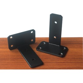 6 Pack - 4 inch Black Hidden L Shelf Bracket (1/5 Inch Thicked) Iron Shelf Brackets, Metal Shelf Bracket, Industrial Shelf Bracket, Modern Shelf Bracket, Metal L Brackets for Shelves Support