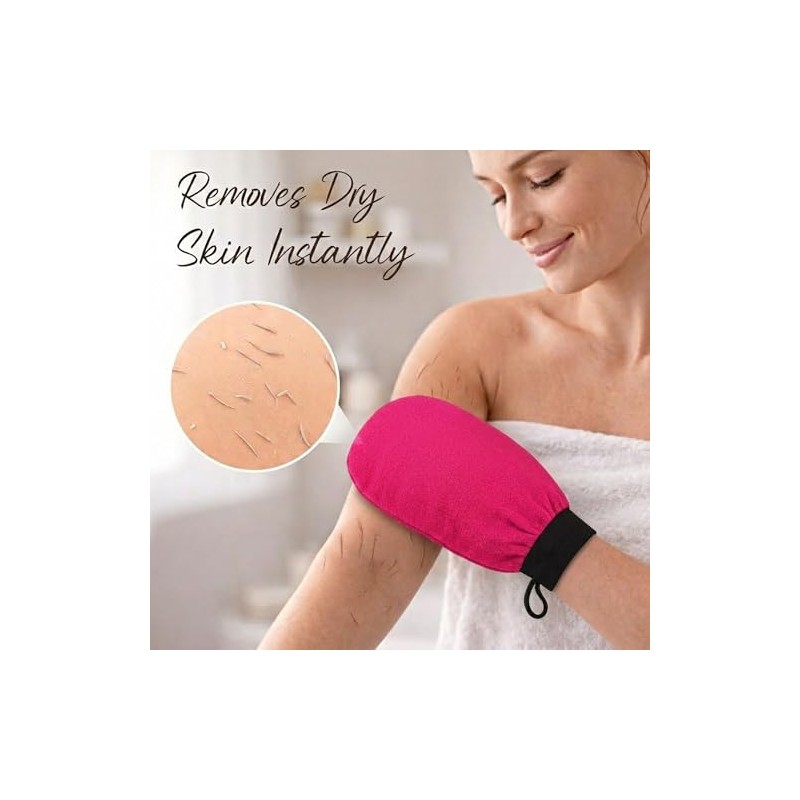 Exfoliating Glove 2 Pack, Korean Exfoliating Mitt, Body Scrubber Exfoliator