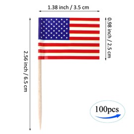 QQSD US American Toothpick Flag USA Small Mini Cupcake Topper Flags,100 pcs