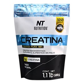 Creatina Monohidratada Premium 100 Servs 500 G Nt Nutrition Sabor Natural