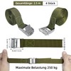 Pack of 4 Tie Down Straps, 2.5 m Lashing Straps