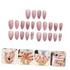 WOONEKY 24pcs Marble False Nails Full Cover for Women Stylish