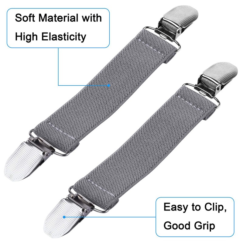 4 Pack Glove Clips, Mitten Clips with Elastic Straps for