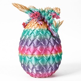 Claofoc 3D Printed Dragon Egg Dragon in Egg Mysterious Realistic Dragon Figures 3D Dragon in Egg Easter Dragon Eggs Home Decor Gifts Toy (2 Pieces D)