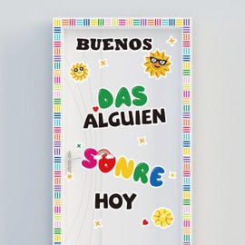 Corksidol Classroom Bulletin Board Decor Colorful Classroom Decoration Set Welcome Banner Motivational Posters for for Kindergarten Elementary Middle School (Buenos DAS ALGUIEN)