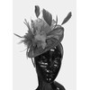 Caprilite Navy Blue and Lilac Sinamay Disc Saucer Fascinator Hat