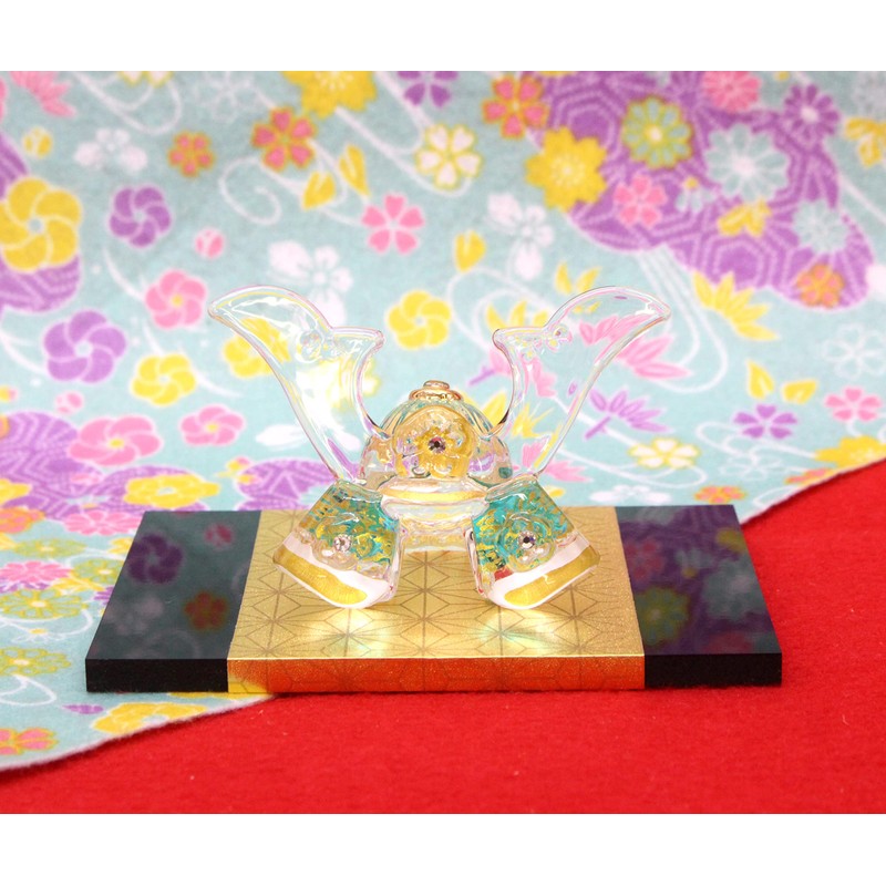Craftsman House Tango no Sekku Isamu Glass, Helmet Decoration (Blue)