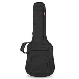 IBVIVIC Electric Guitar Case, Soft Case, Guitar Case, Lightweight, 0.4 inch (10 mm) Sponge, Shoulder Bag, Handbag, Large Capacity, 6 Pockets, Easy to Carry, Waterproof, Abrasion Resistant, Black,