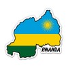Squiddy Rwanda Map with Flag - Vinyl Sticker Decal for Phone, Laptop, Water Bottle - 3"