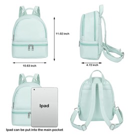 YiXiamo Cute Fashion Mini Backpack Leather for Women (Cyan)