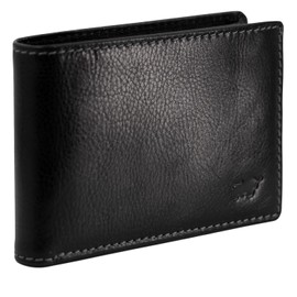 BRAUN BÜFFEL - Small RFID Wallet Arezzo - 4 Card Slots Made of Genuine Cowhide Leather Simple Design - Elegant Black, black, Modern