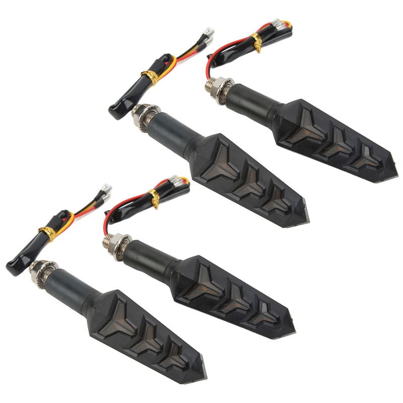 4Pcs Motorcycle LED Turn Signals Daytime Running Lights Blinker Front
