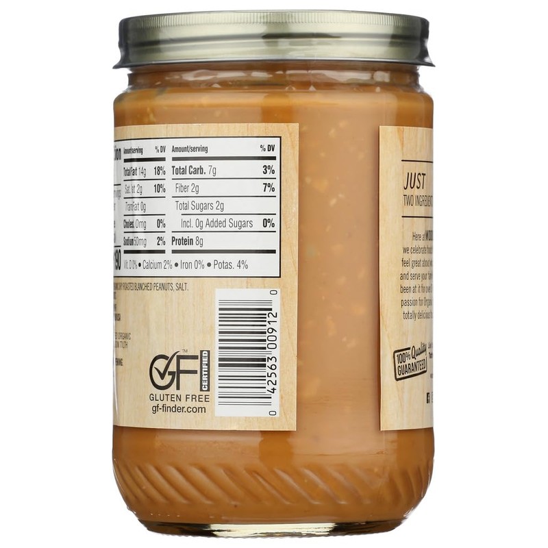 Woodstock Organic Crunchy Peanut Butter 16 Ounces (Case of 12)