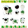 DolliBu Valais Blacknose Sheep Stuffed Animal with Green Plush Shamrock