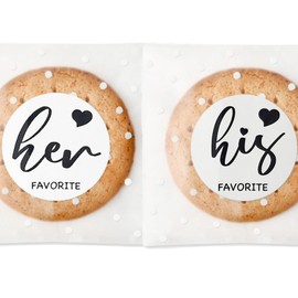 Urnseh Her Favorite, His Favorite, Our Favorite Wedding Candy Favor Stickers,1.5" Round Wedding Stickers Bridal Shower Favor, Adhesive Guest Gift Labels, Wedding Decor (60His+60Her)
