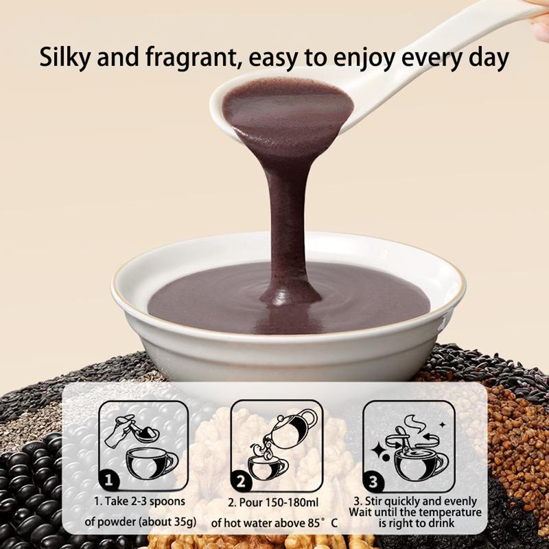 XCVFDVOR Black Sesame Walnut Black Bean Powder Black Sesame Powder