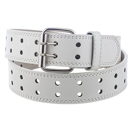 JOTW Unisex Faux Leather Two-Hole Belt - Black or Brown, Up to 7XL Available (BN9041) (White, 3XL)