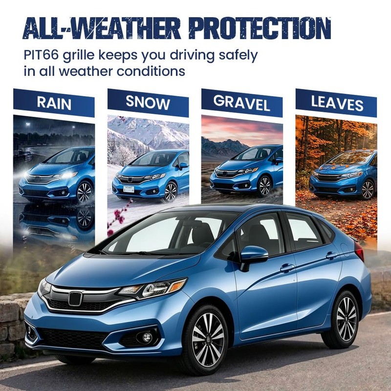 PIT66 Front Upper Bumper Grille Compatible with Honda Fit 2018