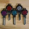 5 Key Set Zebra Epoxy Nickel Plated House Keys Compatible