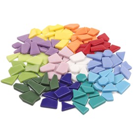 Youway Style Glass Mosaic Tiles for Crafts Bulk,200g Broken Mosaic Glass Pieces for Garden Mosaic Crafts,DIY Mosaic Supplies,Holiday & Spring Mosaic Decorations