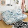 ele ELEOPTION Green Leaf Armless Sofa Bed Cover Stretch Slipcover