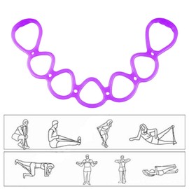 7 Ring Stretch and Resistance Exercise Band- Portable Leg Butt Muscle Fitness Band Gymnastic Band- Back, Foot, Leg, Hand Stretcher, Arm Exerciser, Walk at Home Workout Bands(Purple)