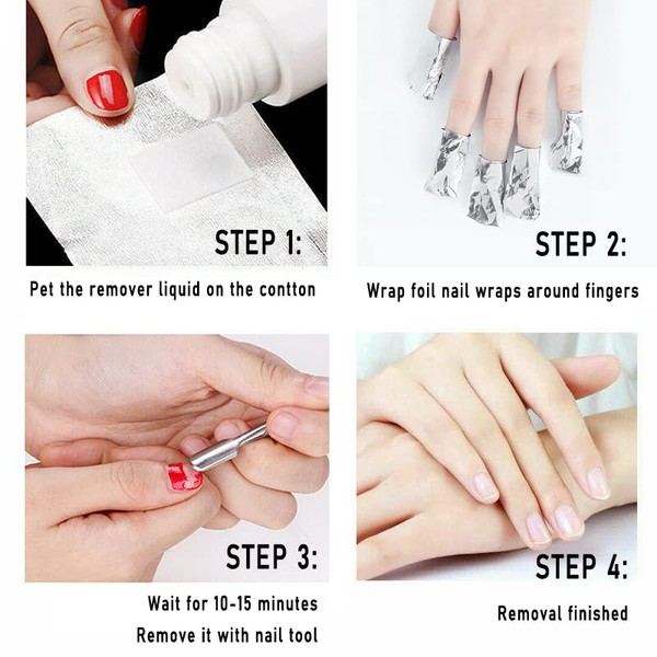400Pcs Nail Polish Remover Gel Nail Foil Wraps Aluminium Soak