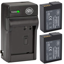 BM Premium High Capacity 2 DMW-BLC12 Batteries and Charger for Panasonic Lumix DC-FZ1000 II DC-G95 DC-G97 DMC-G85 DMC-GH2 DMC-G5 DMC-G6 DMC-G7 DMC-GX8 DMC-FZ200 DMC-FZ300 DMC-FZ1000 DMC-FZ2500 Cameras
