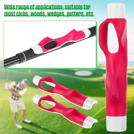 RoundFunny 2 Pack Golf Grip Trainer Attachment for Improving Hand Positioning on Golf Club Right Handed Golf Swing Trainer for Kids and Woman Beginner Learn Correct Grip Posture (Rose Red)