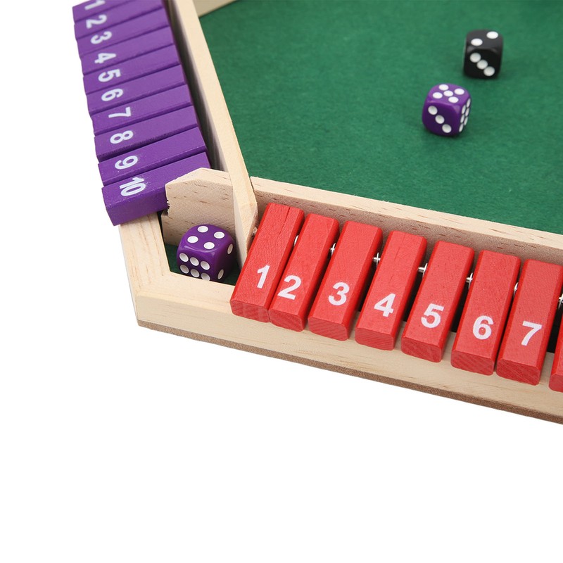Shut The Box Dice Game 6 Player 6 Color Sided