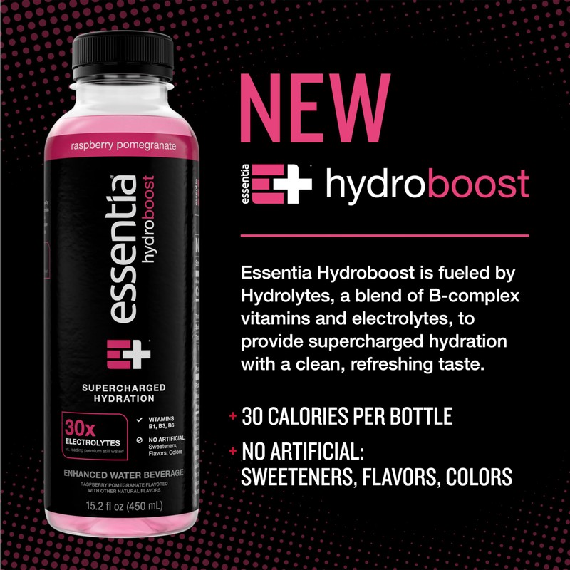 NEW Essentia Hydroboost Enhanced Bottled Water, 15.2 fl. oz. (450