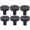 WALLERRY 6 Pack Black Round Cabinet Knobs Drawer Knobs Dresser