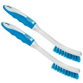 Homeshopa Grout Tile Brush, 2 Pack Plastic Small Narrow Grout Cleaning Brush to Remove Mould Dirt and Grime Mildew, Tile Scrub Brush with Stiff Bristles, Multifunction Kitchen Bathroom Cleaning