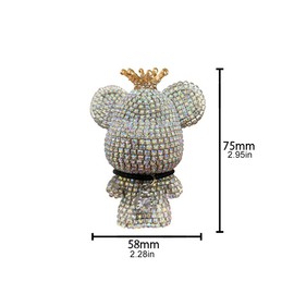 Kuashidai Bling Rhinestone Bear Car Air Freshener - Ornament Accessory for Car Interior - Hanging Paper, Passive Diffusion, 1.5 sq.m. Area Deodorizer