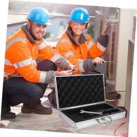 Mikinona Aluminum Alloy Toolbox Hard Shell Carrying Case Practical Storage for Tools Briefcase for Men